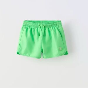 Zara Kids Neon Green Swim Trunks